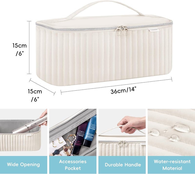 Lexeeco Travel Carrying Case for Hair Dryer Shark Flexstyle Dyson Airwrap Brush Hair Accessories Tools Storage Bag for Revlon Hairdryer Styler Organizer (Beige) - Image 3